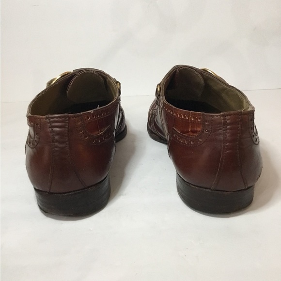 R Martegani Men’s Brown Alligator Leather Monkstrap  Shoes Size 10.5 - Picture 3 of 10